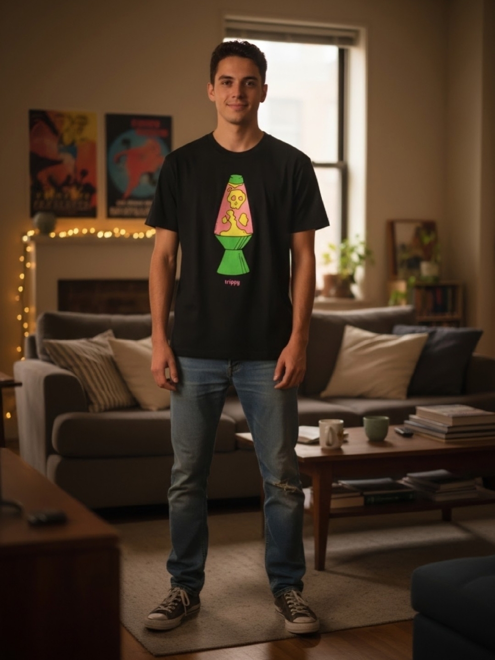 A.Lab Trippy Lava Lamp Skull Tee